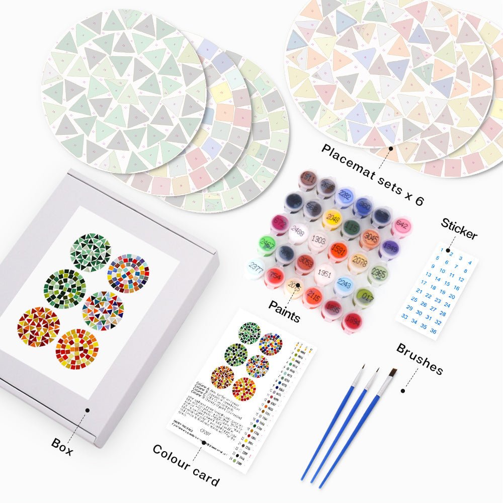 Geometric Mosaic Placemat Paint Kit - Oenart™