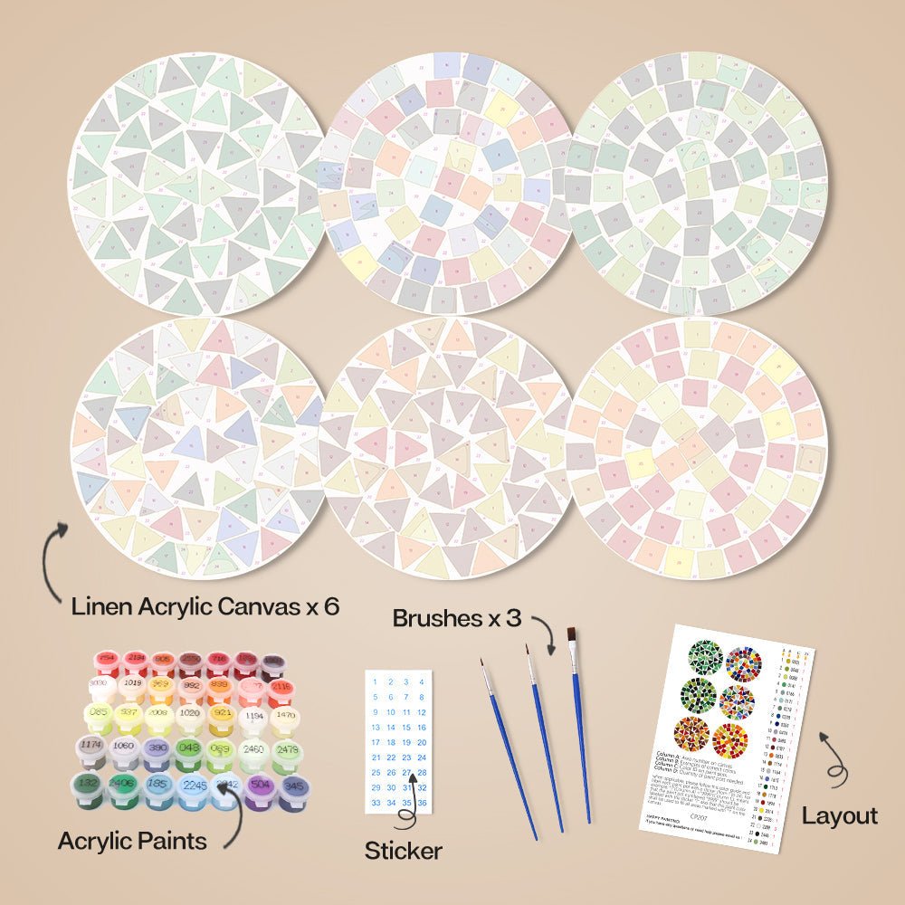 Geometric Mosaic Placemat Paint Kit - Oenart™