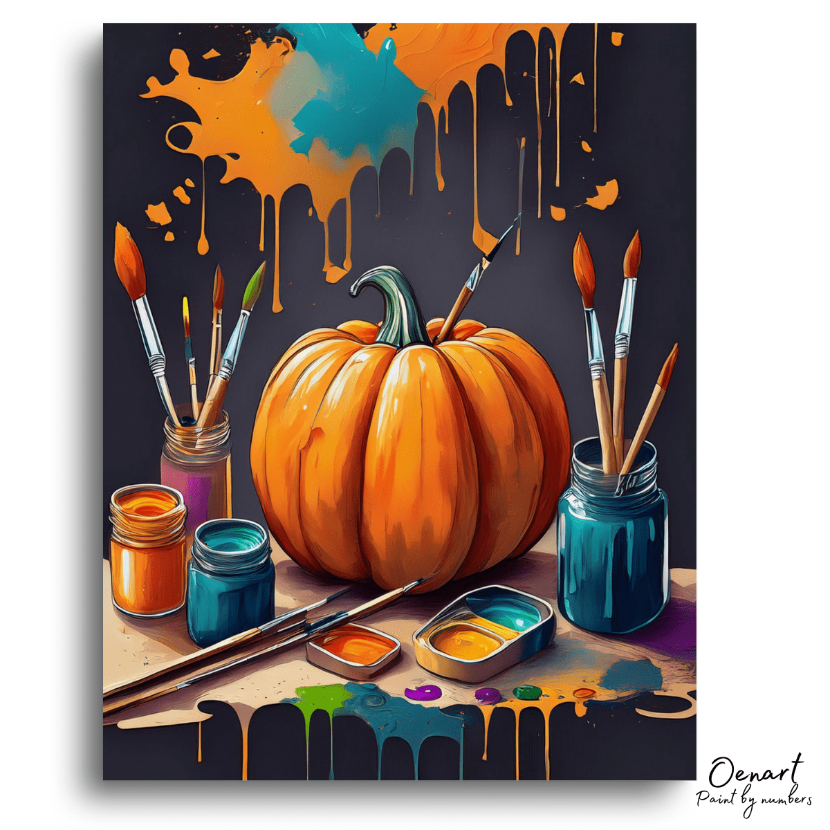 Halloween Artistic Pumpkin - Paint By Numbers Kit - Oenart™