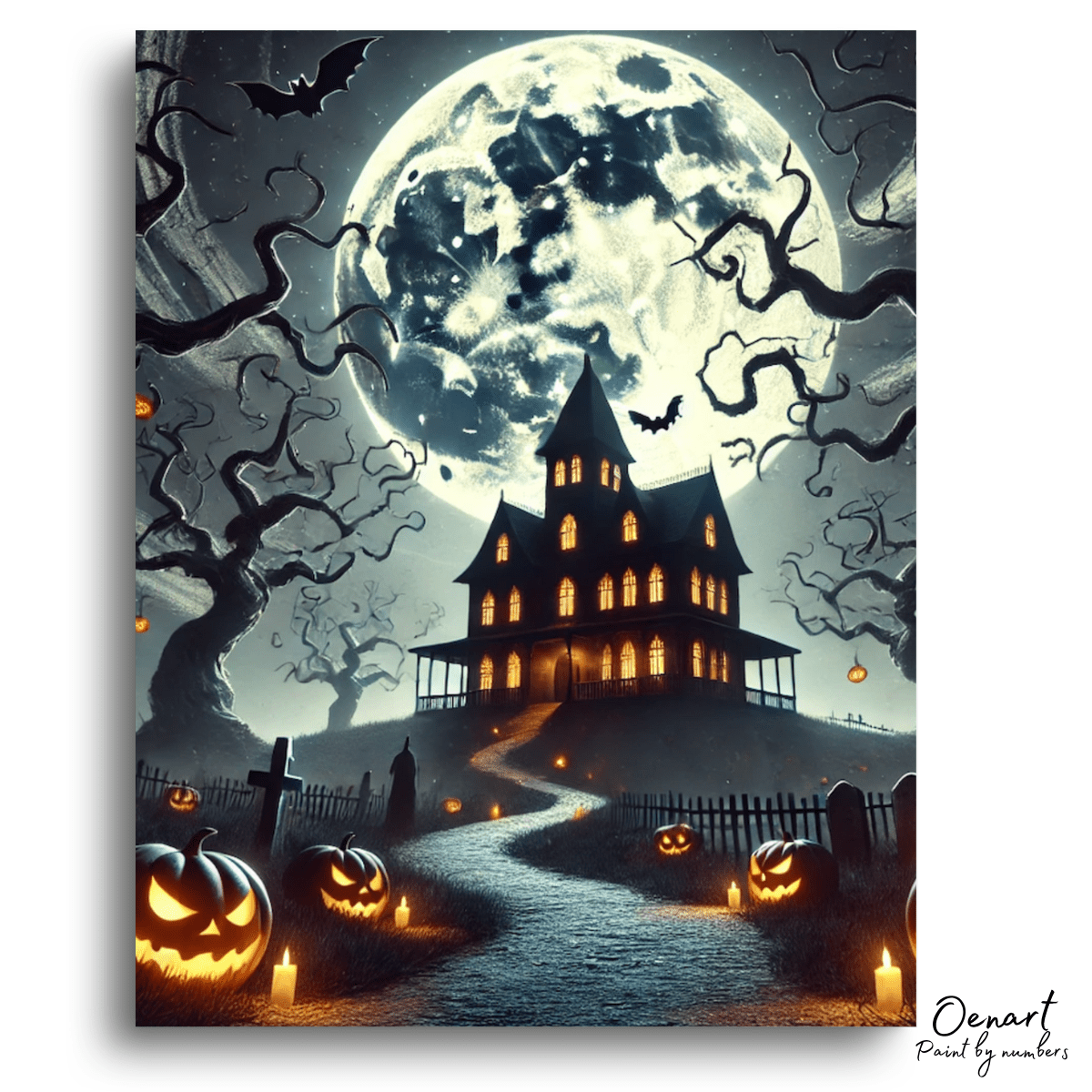 Halloween Hunted House - Paint By Numbers Kit - Oenart™