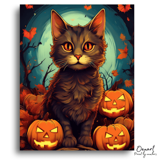 Halloween Kitten - Paint By Numbers Kit - Oenart™