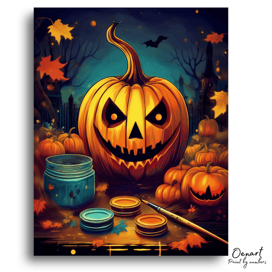 Halloween Spooky Pumpkin - Paint By Numbers Kit - Oenart™