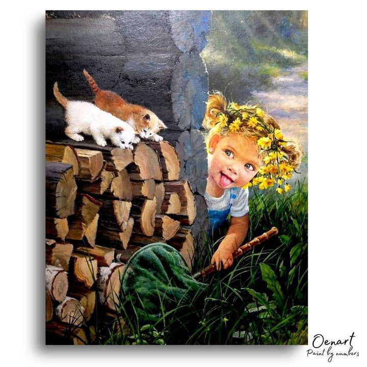 Kittens Chasing - Diamond Painting Kit - Oenart™
