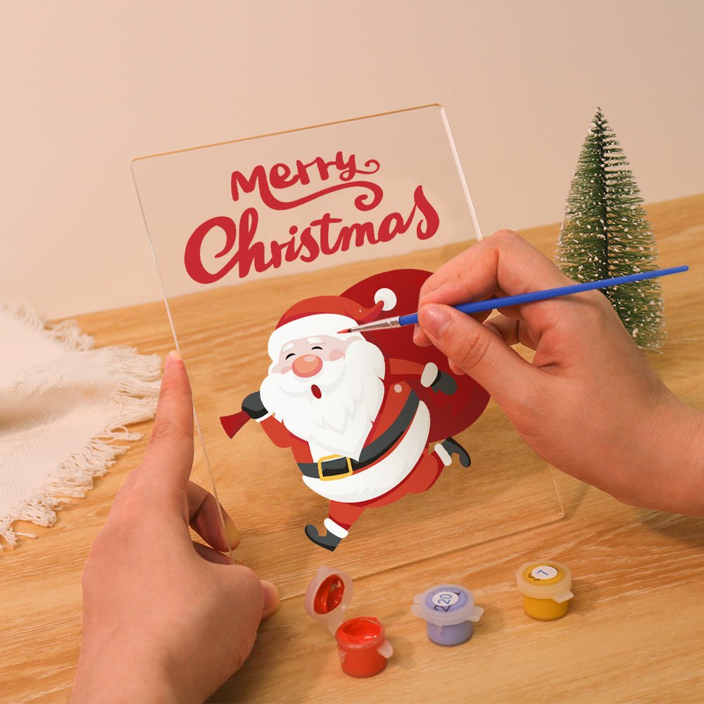 LED Santa Merry Christmas Paint by Numbers Kit - Oenart™