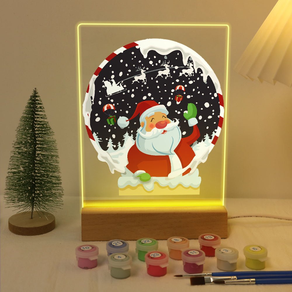 LED Santa Snow Globe Paint by Numbers Kit - Oenart™