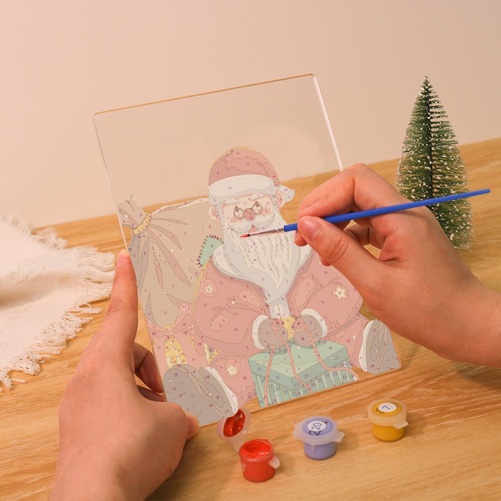 LED Santa with Gifts Paint by Numbers Kit - Oenart™