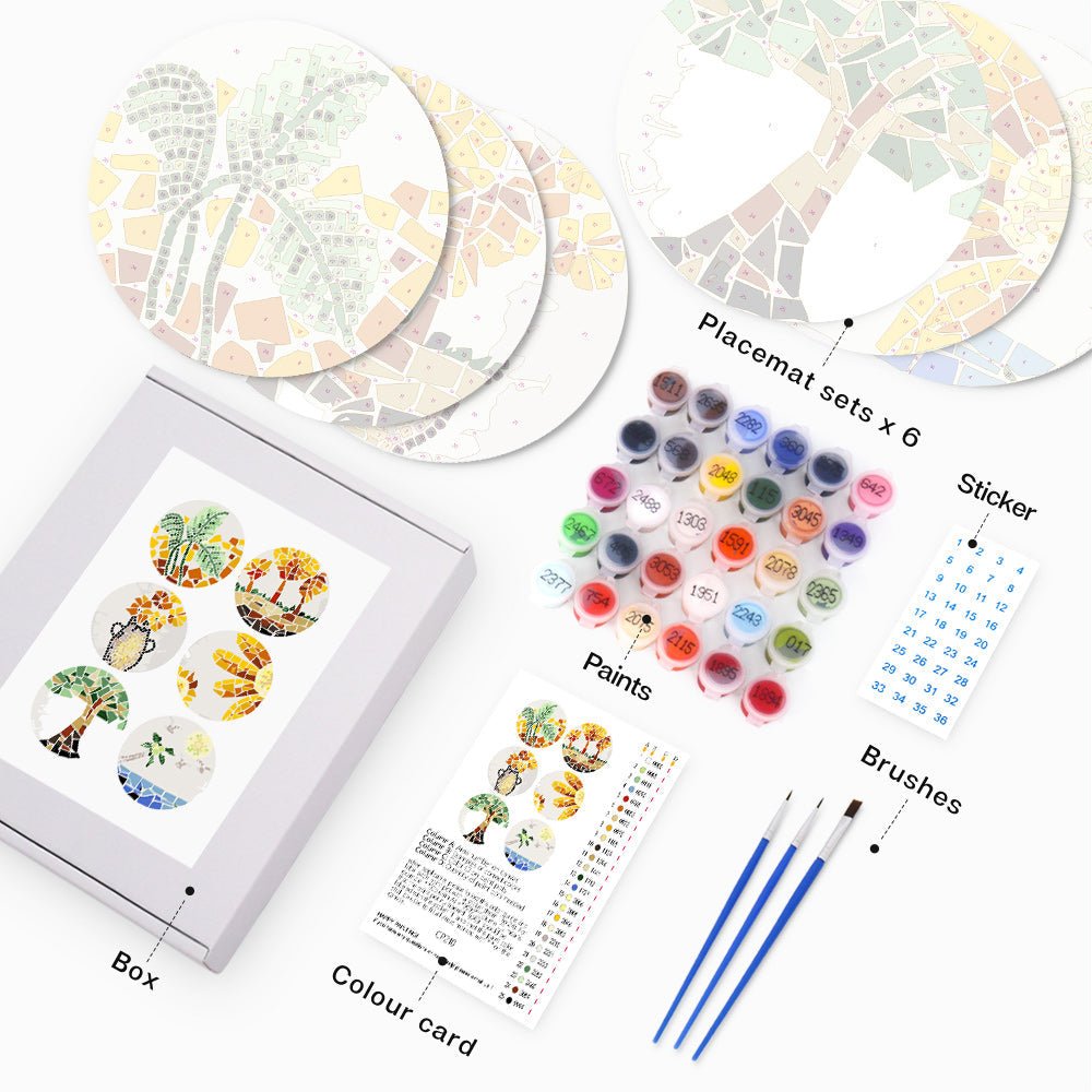 Nature - Inspired Mosaic Placemat Paint Kit - Oenart™