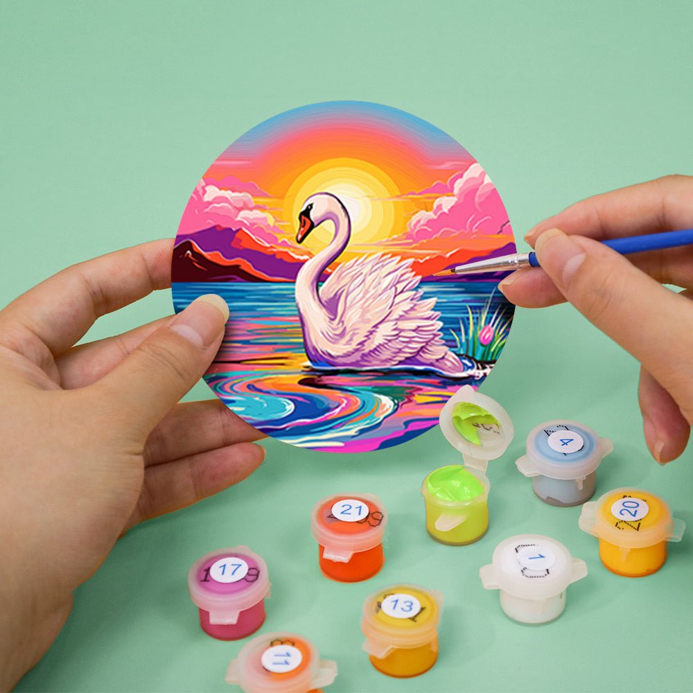 Neon Swimmers Paint by Numbers Coaster Set - Oenart™