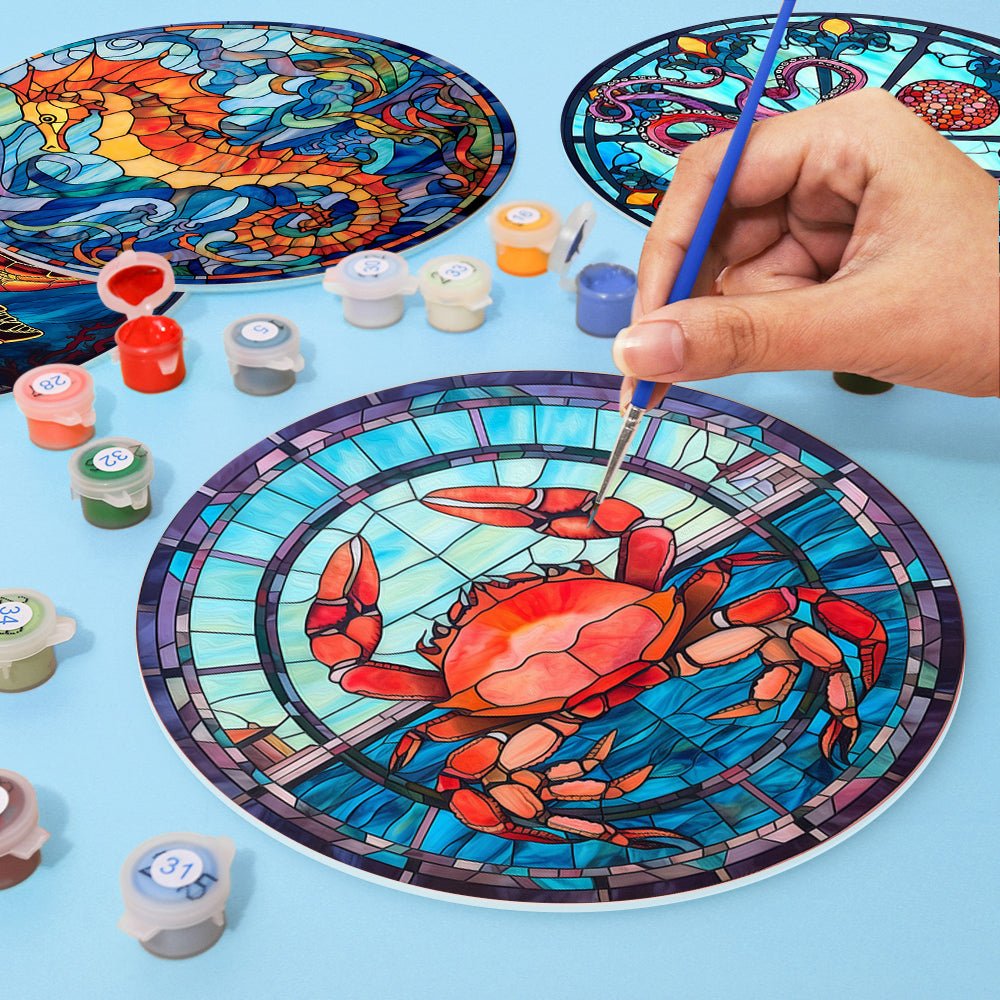 Ocean Life Stained Glass Placemat Paint Kit - Oenart™