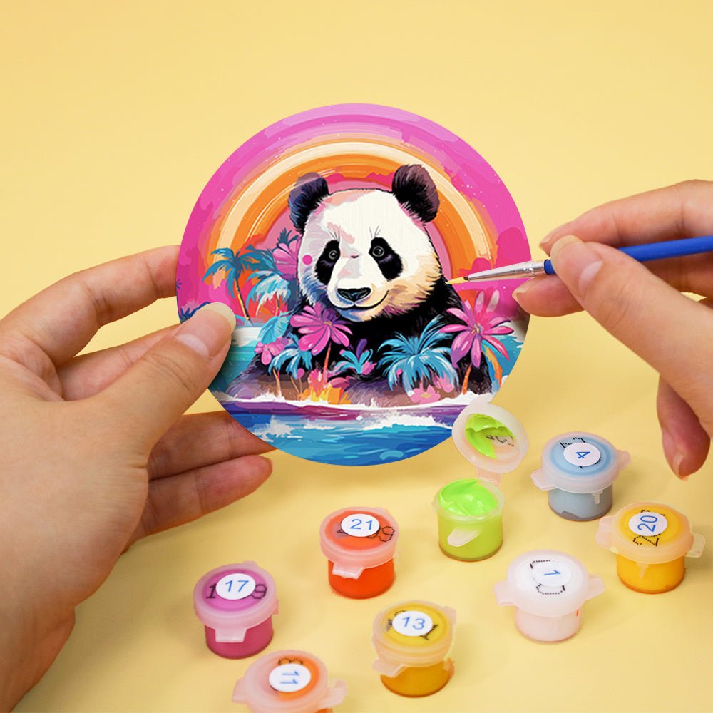 Panda's Friend Paint by Numbers Coaster Set - Oenart™