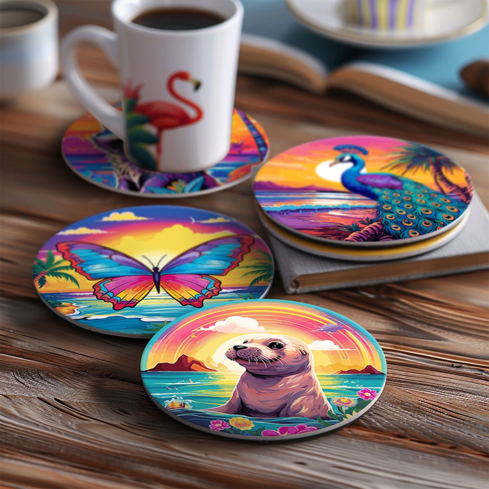 Panda's Friend Paint by Numbers Coaster Set - Oenart™