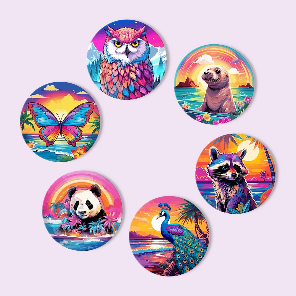 Panda's Friend Paint by Numbers Coaster Set - Oenart™