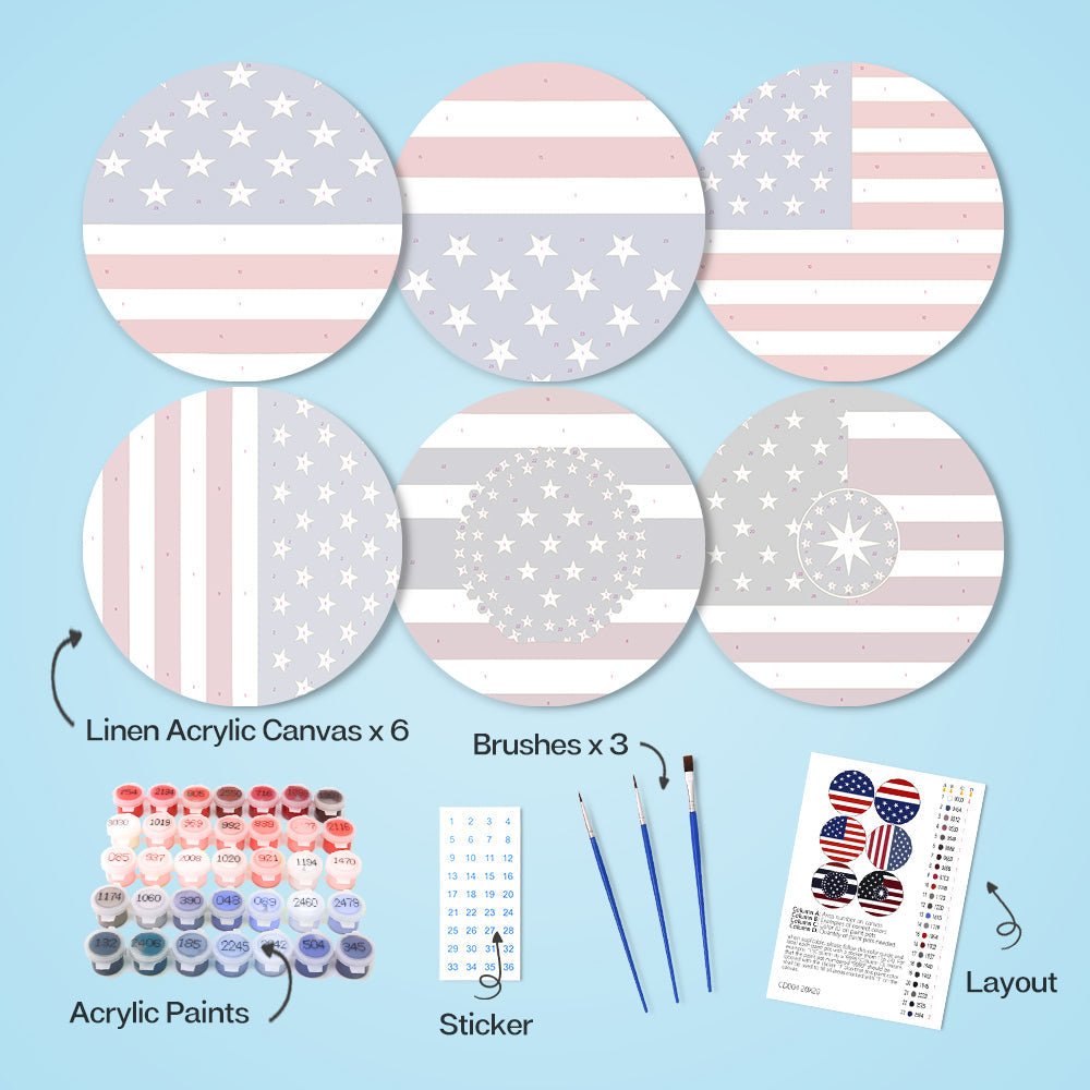 Patriotic Stars & Stripes Placemat Paint Kit - Oenart™