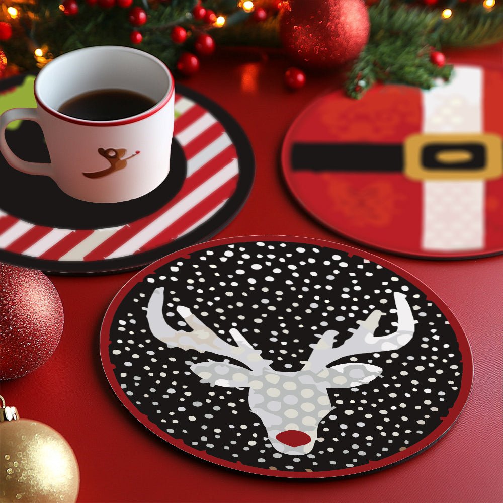 Santa Custom Paint by Numbers Coaster Set - Oenart™