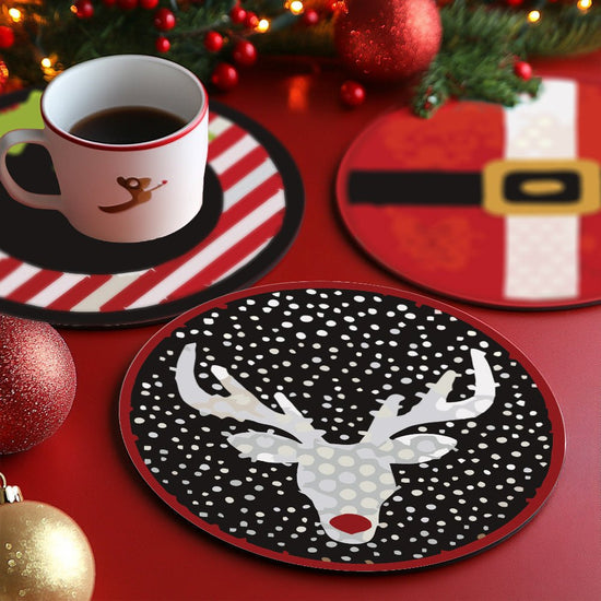 Santa Custom Paint by Numbers Coaster Set - Oenart™