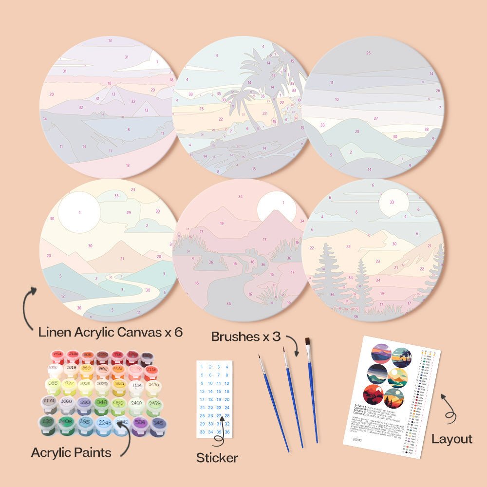 Serene Landscape Placemat Paint Kit - Oenart™