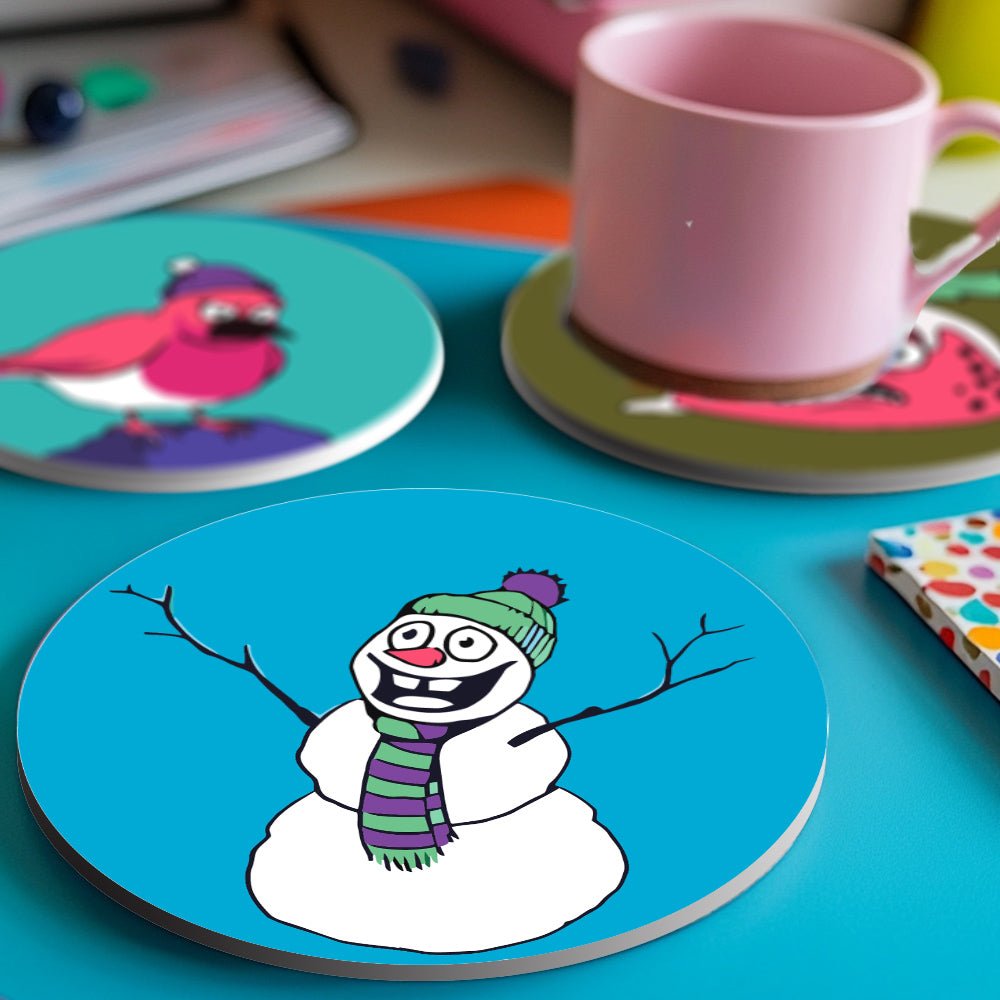 Snowman Paint by Numbers Coaster Set - Oenart™