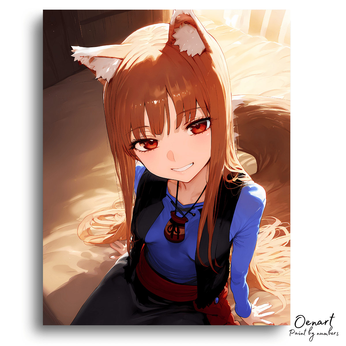 Spice and Wolf: Cute Holo The Wise Wolf - Anime Paint By Numbers Kit - Oenart™