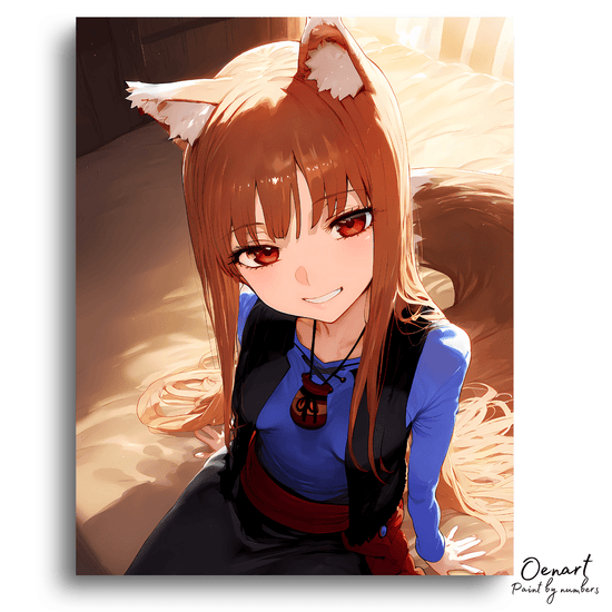 Spice and Wolf: Cute Holo The Wise Wolf - Anime Paint By Numbers Kit - Oenart™