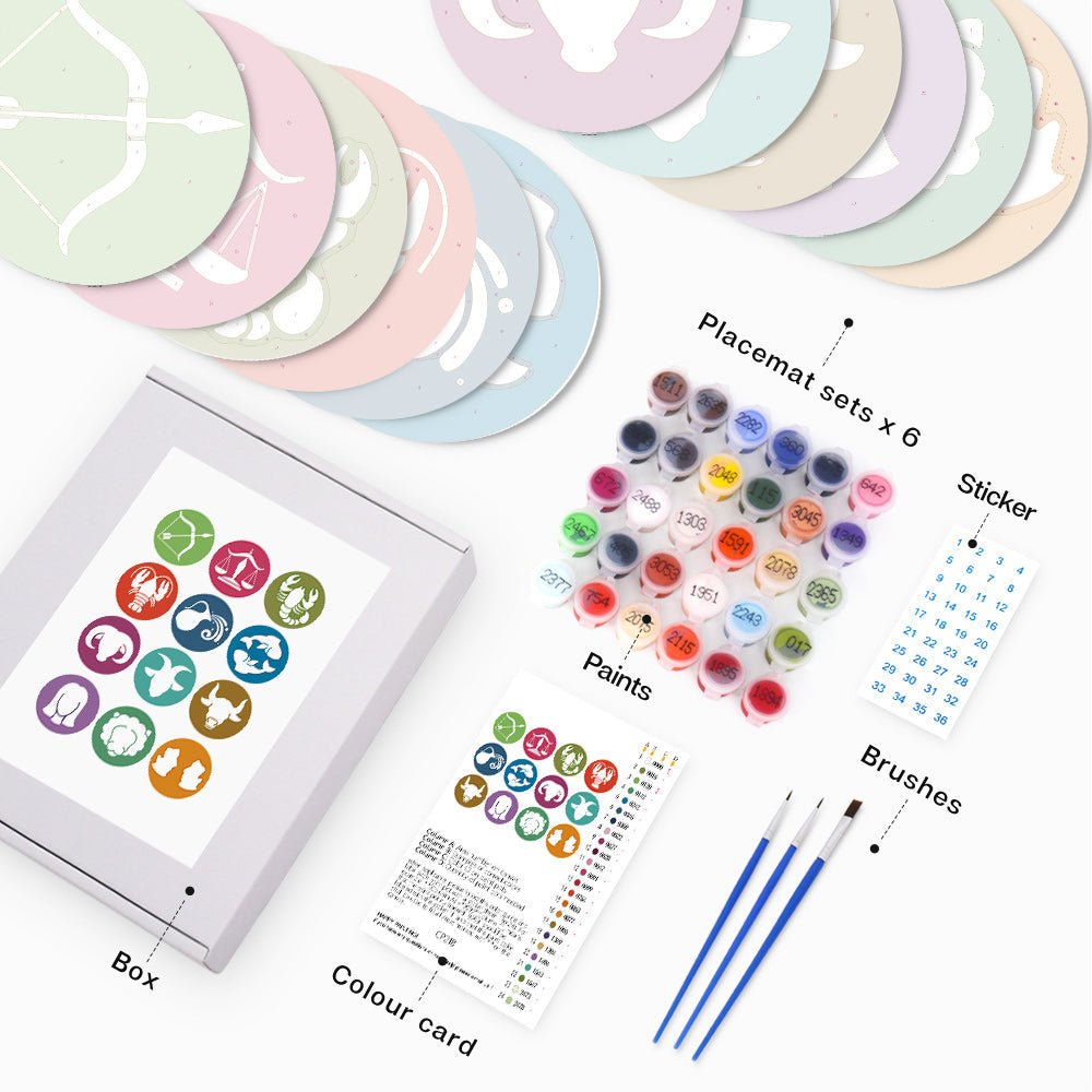 Zodiac Sign Placemats Paint Kit - Oenart™