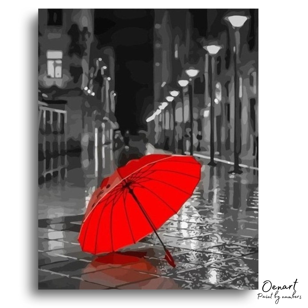 Red umbrella - Paint By Numbers Kit