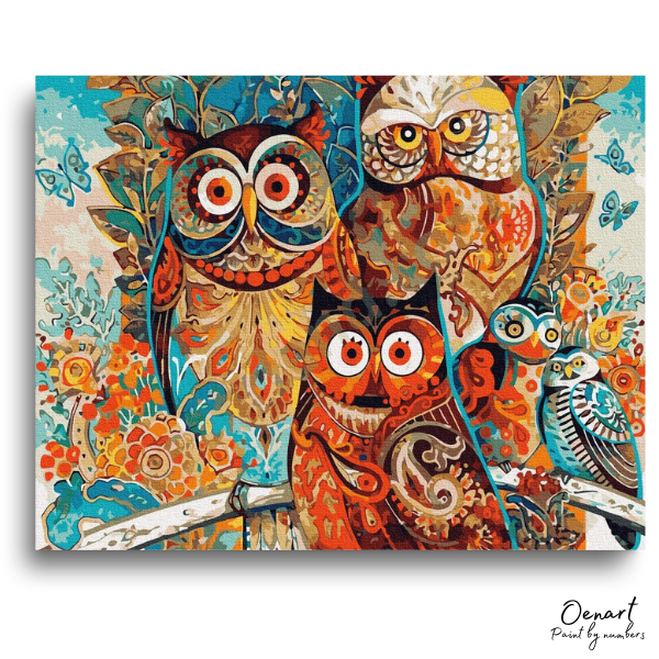 Owls Family: Childrens Art Set