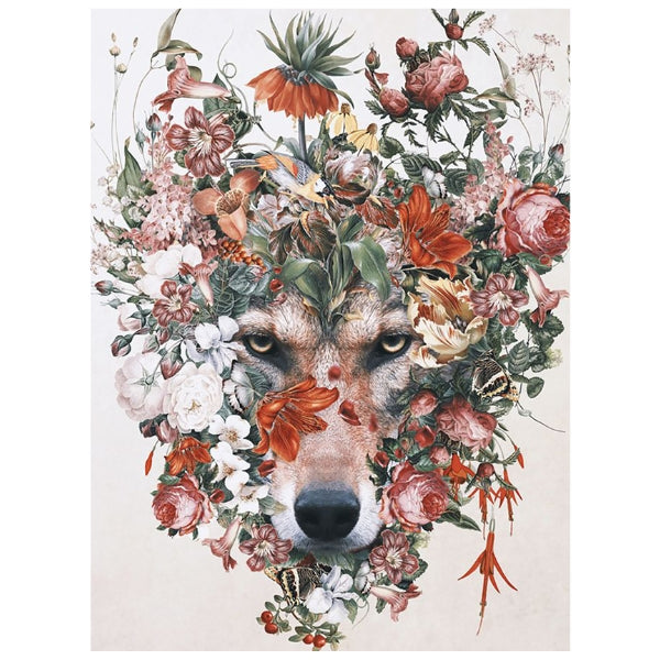 Flowered Wolf - Paint By Numbers Kit