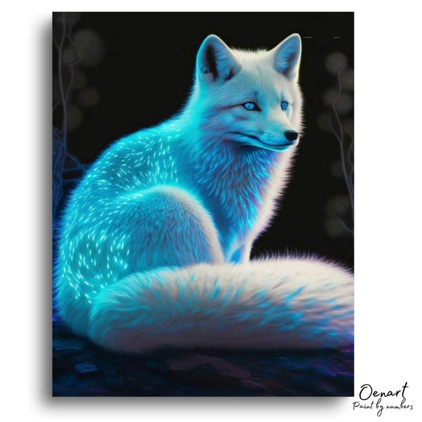Neon Blue Fox - Paint By Numbers Kit