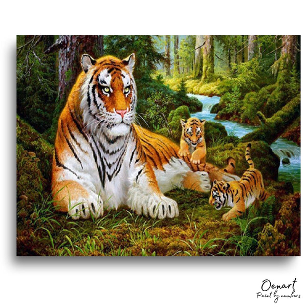 Tiger Family - Paint By Numbers Kit