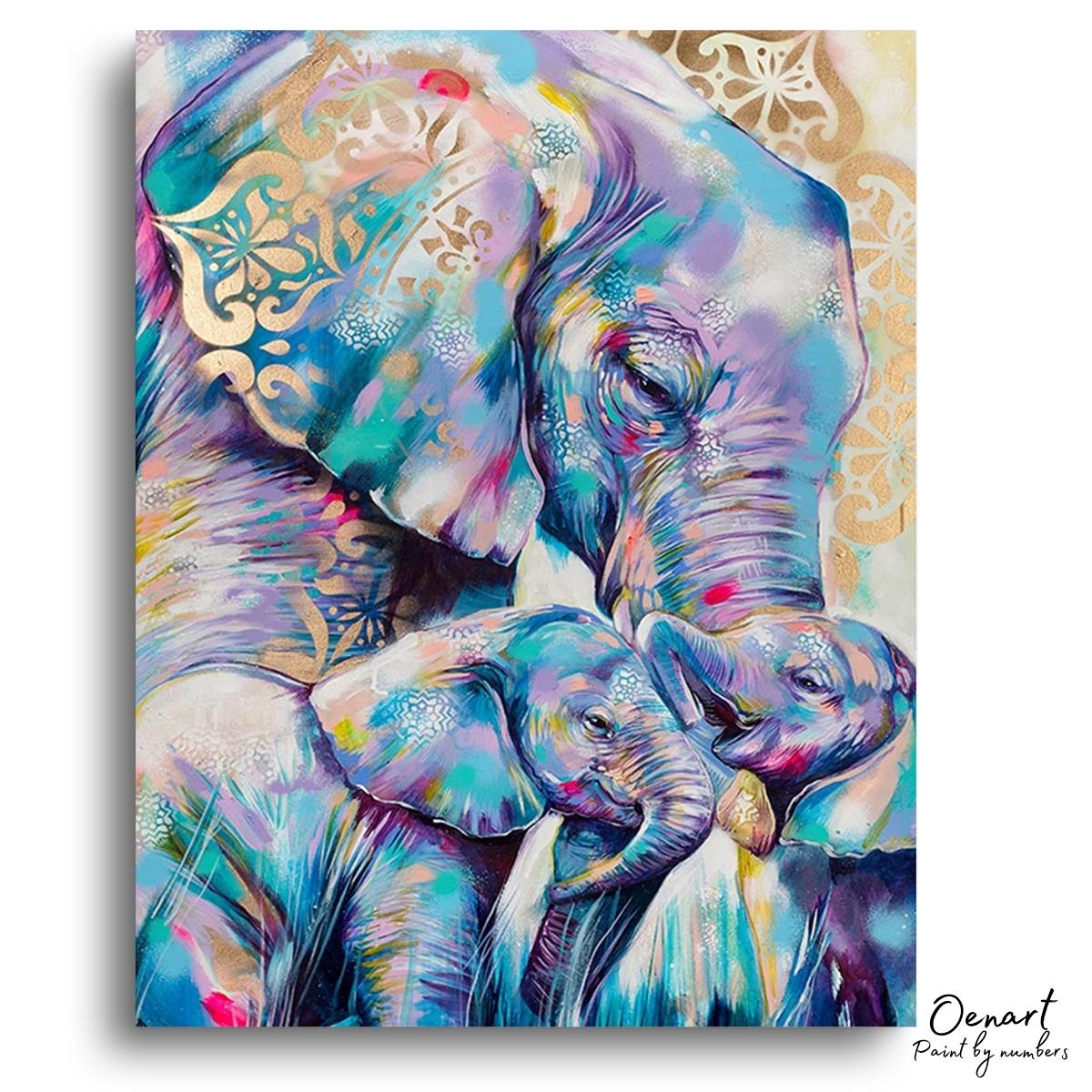 Elephant Family - Paint By Numbers Kit