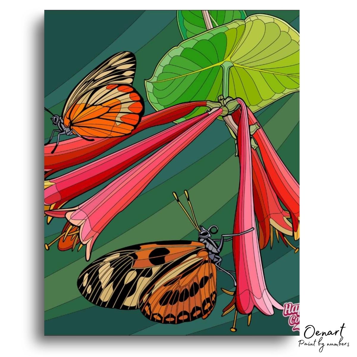 Orange Butterflies: Childrens Art Set