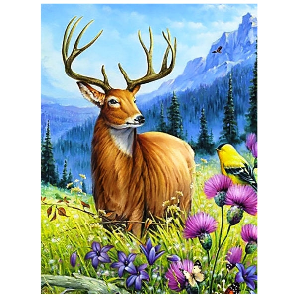 Deer & Flowers - Paint By Numbers Kit