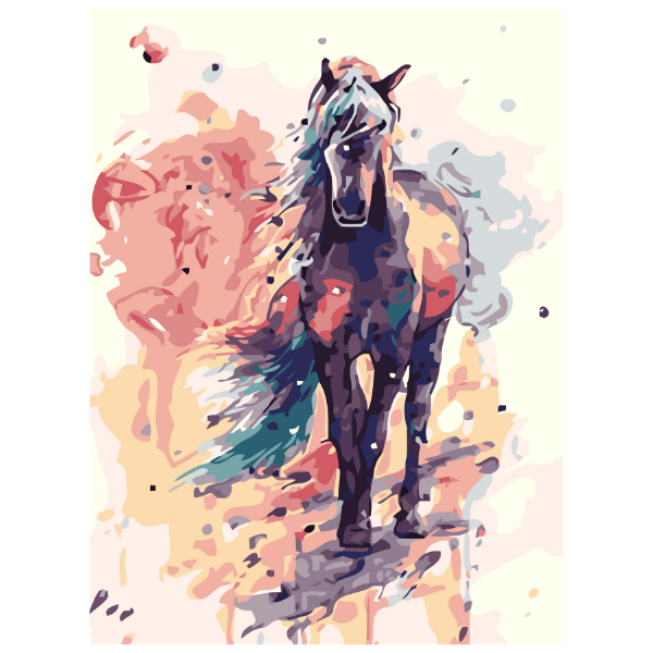 Colored Horse - Paint By Numbers Kit