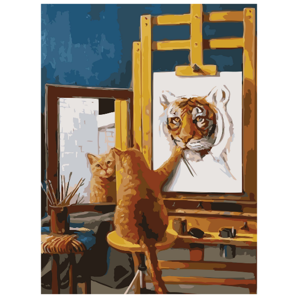 Confident Cat - Paint By Numbers Kit