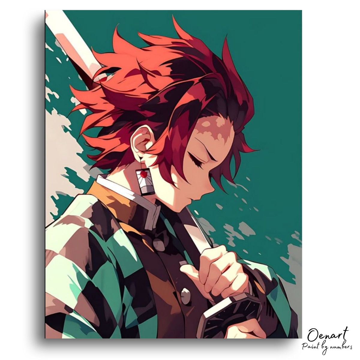 Intense Crimson Warrior Portrait - Diamond Craft Kit