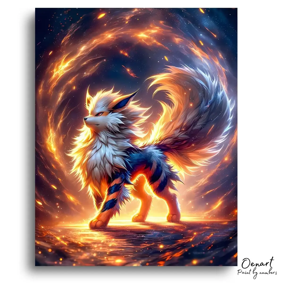 Fiery Legendary Wolf Illumination - Diamond Craft Kit
