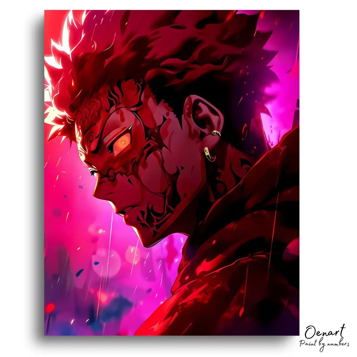 Intense Fiery Demon Portrait - Diamond Craft Kit
