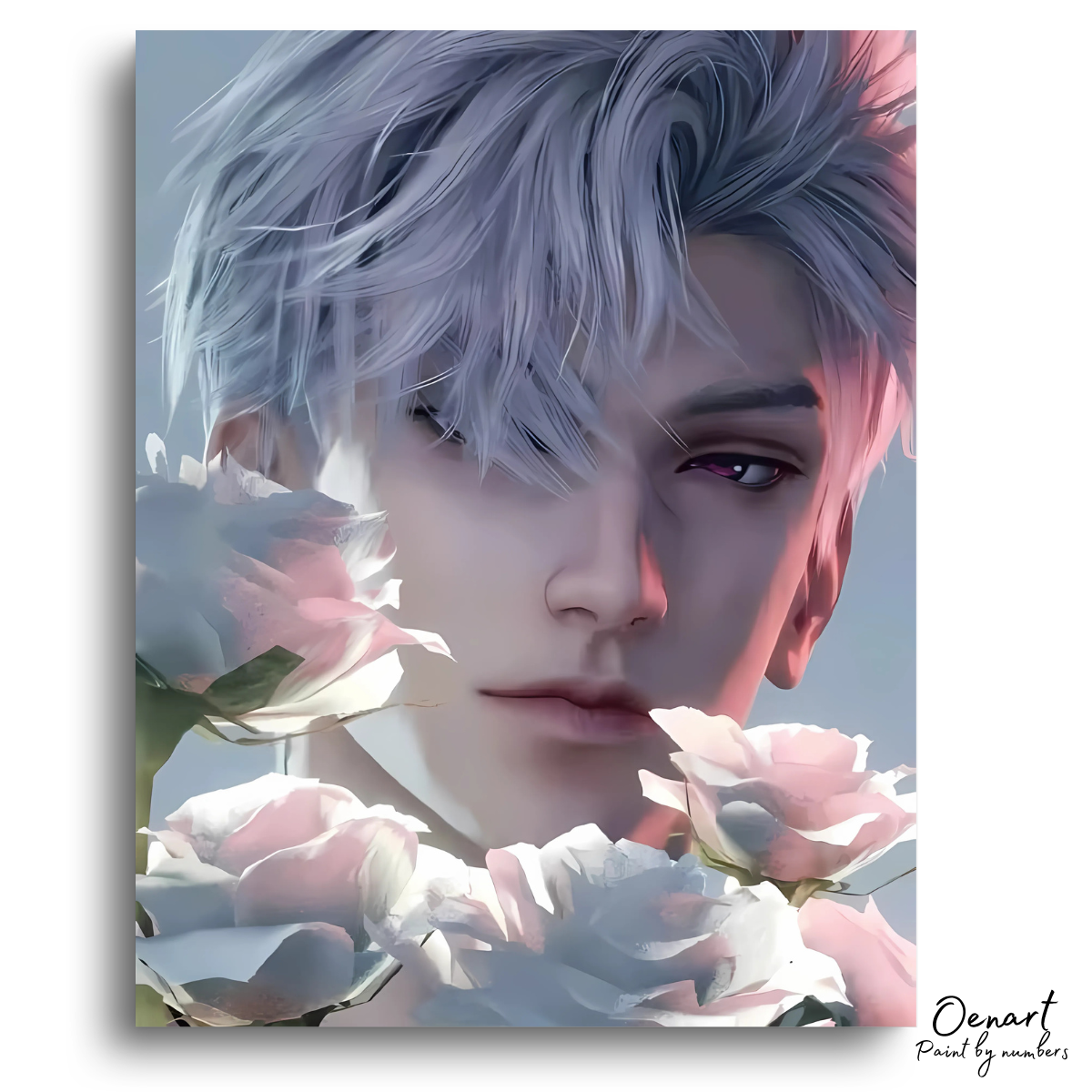 Love and Deepspace: Sylus Flowered Portrait - Anime Paint By Numbers Kit-Oenart™