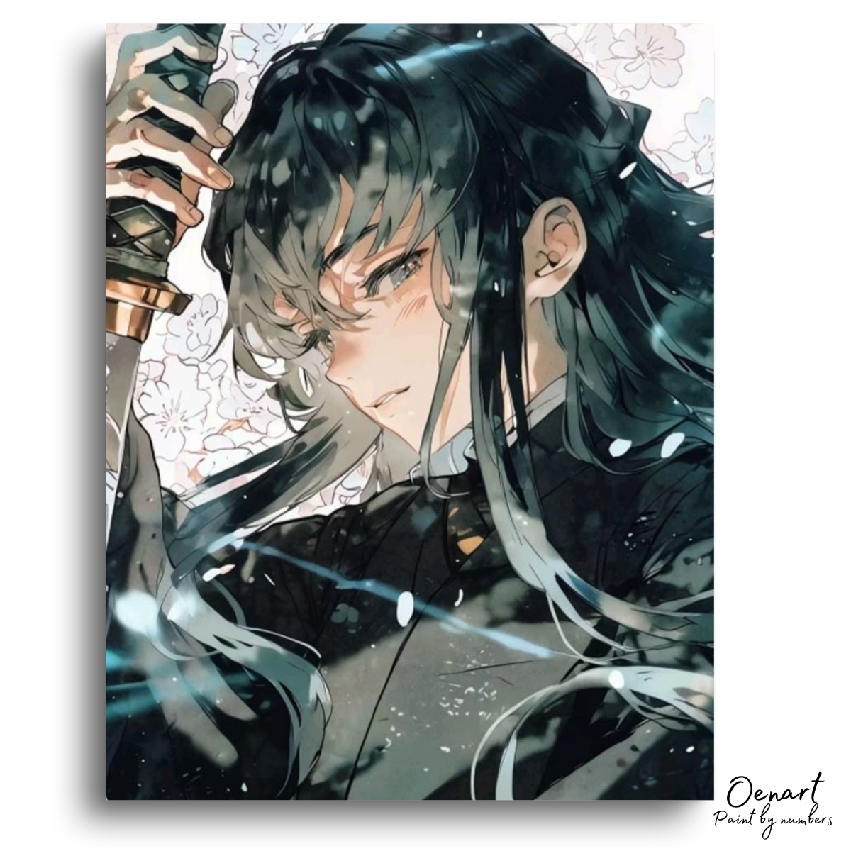 Demon Slayer: Muichiro Tokito Flowers - Anime Paint By Numbers Kit-Oenart™