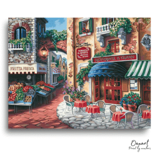 Charming Old Market Morning - Paint By Numbers Kit
