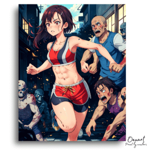 Athletic Girl City Zombies – Paint By Numbers Kit