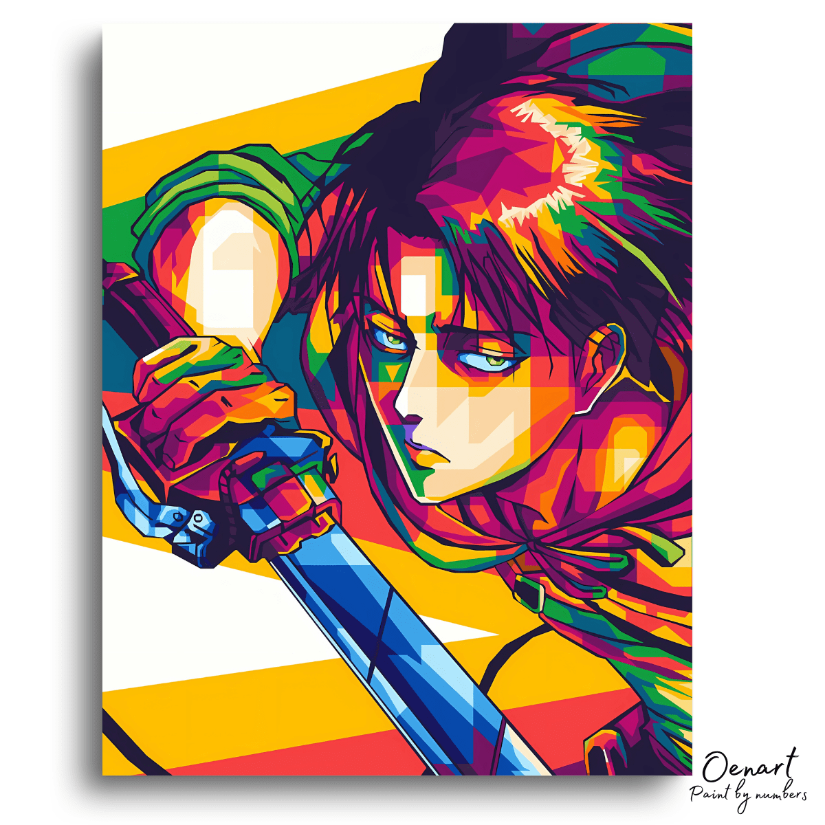 Attack on Titan: Captain Levi Pop Art - Anime Paint By Numbers Kit