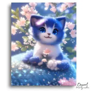 Enchanting Floral Kitten Moment - Paint By Numbers Kit