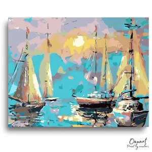 Serene Nautical Sunset Escape - Paint By Numbers Kit