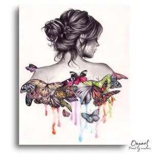 Elegant Butterfly Portrait Retreat - Paint By Numbers Kit