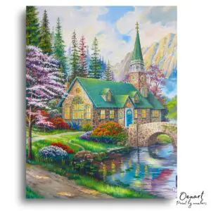 Tranquil Stone Chapel Retreat - Paint By Numbers Kit
