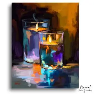 Radiant Candlelight Glass Glow - Paint By Numbers Kit