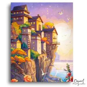 Majestic Cliffside Sunset Escape - Paint By Numbers Kit