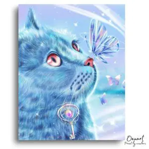 Dreamy Blue Cat Fantasy - Paint By Numbers Kit