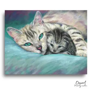Gentle Feline Bond Moment - Paint By Numbers Kit